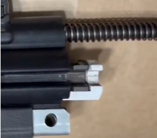 Bolt carrier installed in receiver